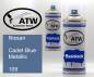 Preview: Nissan, Cadet Blue Metallic, 109: 400ml Sprühdose + 400ml Klarlack - Set, von ATW Autoteile West.